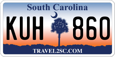 SC license plate KUH860