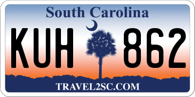 SC license plate KUH862