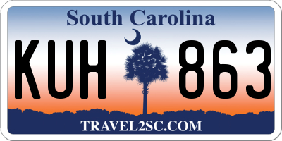SC license plate KUH863