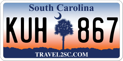SC license plate KUH867