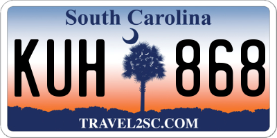 SC license plate KUH868
