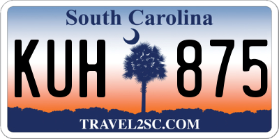 SC license plate KUH875