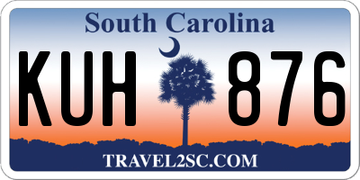 SC license plate KUH876