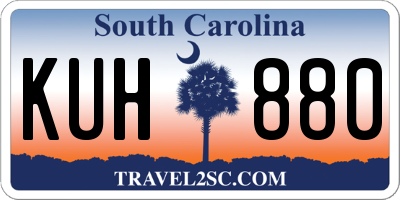 SC license plate KUH880