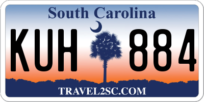 SC license plate KUH884