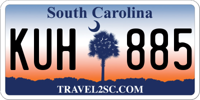 SC license plate KUH885