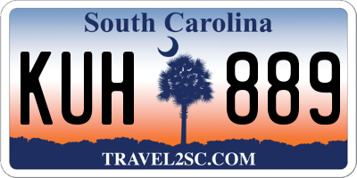 SC license plate KUH889