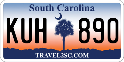 SC license plate KUH890