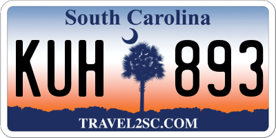 SC license plate KUH893