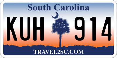 SC license plate KUH914