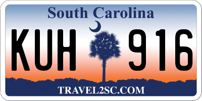 SC license plate KUH916