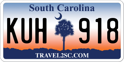 SC license plate KUH918