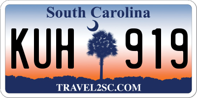 SC license plate KUH919