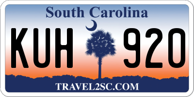 SC license plate KUH920
