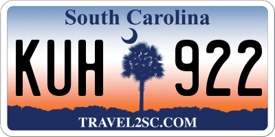 SC license plate KUH922