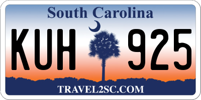 SC license plate KUH925