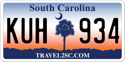 SC license plate KUH934