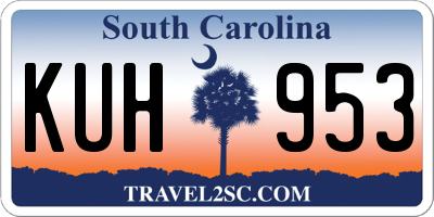 SC license plate KUH953
