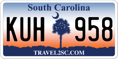 SC license plate KUH958