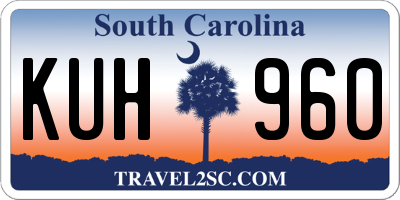 SC license plate KUH960