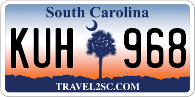 SC license plate KUH968