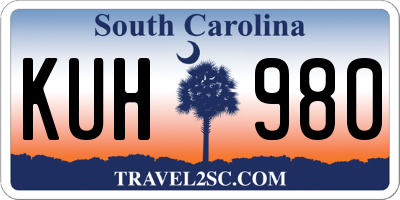 SC license plate KUH980