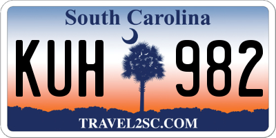 SC license plate KUH982