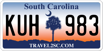 SC license plate KUH983