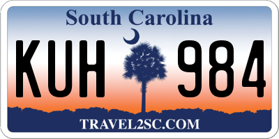 SC license plate KUH984