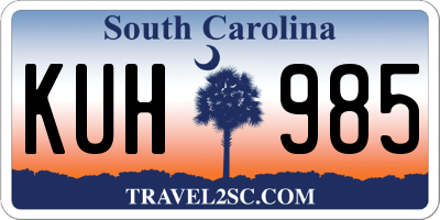 SC license plate KUH985