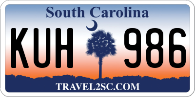 SC license plate KUH986