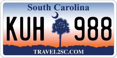 SC license plate KUH988