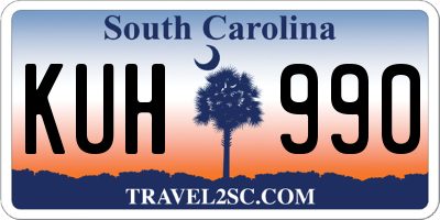 SC license plate KUH990