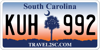 SC license plate KUH992