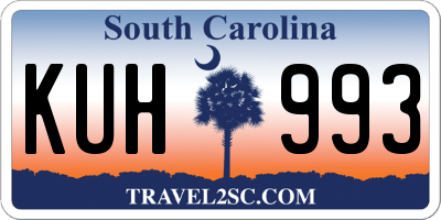 SC license plate KUH993