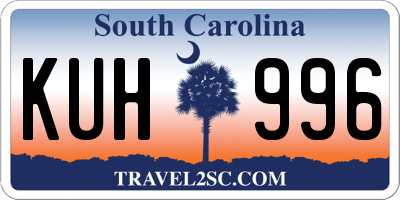 SC license plate KUH996