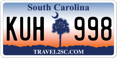 SC license plate KUH998
