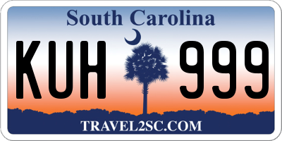SC license plate KUH999
