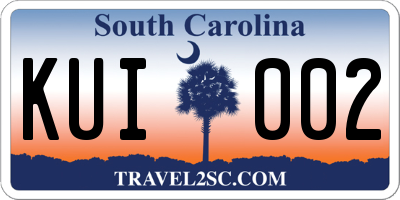 SC license plate KUI002