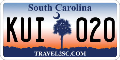 SC license plate KUI020