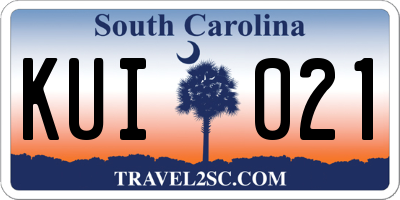 SC license plate KUI021
