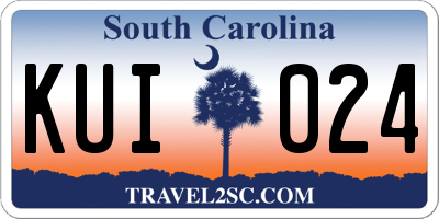 SC license plate KUI024