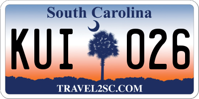 SC license plate KUI026
