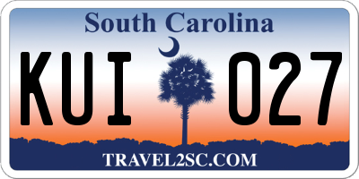 SC license plate KUI027
