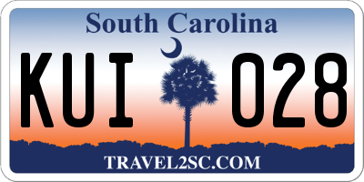 SC license plate KUI028