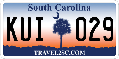 SC license plate KUI029