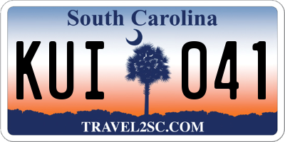 SC license plate KUI041