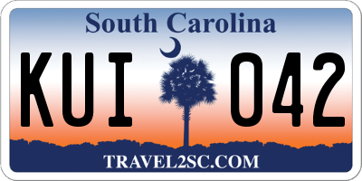 SC license plate KUI042