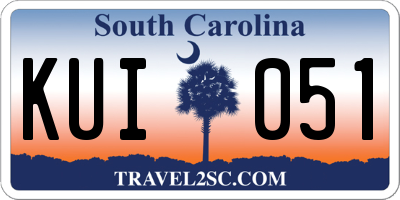 SC license plate KUI051