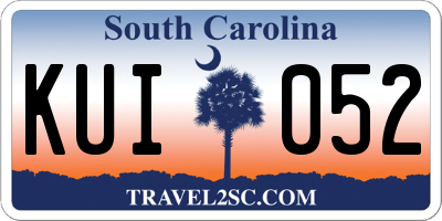 SC license plate KUI052